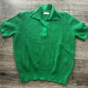 Clare V Vibrant Green Knit Polo